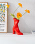 Female Boot Vase, Nordic Modern Ceramic Flower Vase for Home Decor, Table Centerpiece, Olive Plant, Wedding, Living