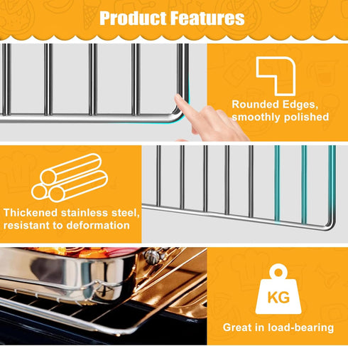 Air Fryer Rack for Ninja Foodi 10 in 1 SP101 Digital Oven, 13.4''*13.4'' Stainless Steel Accessories, Dishwasher Safe