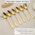 Gold Stainless Steel Dinner Spoons Set of 12, Table, Soup, Dessert Spoons for Home, Kitchen, Restaurant, Dishwasher Safe