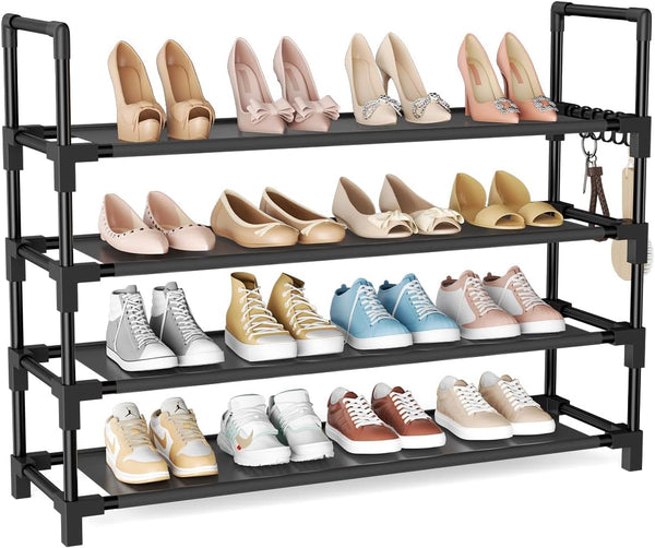 4 Tier Shoe Rack, Shoe Organizer Storage for 16-20 Pair Boot and
