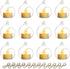 NUPTIO Set of 12 Hanging Glass Globe Candle Holders with LED Tea Lights - 2.36 inch Clear Votive for Party Decoration