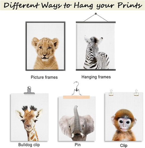EPHANY Baby Animal Posters and Prints, Set of 6 Unframed Nursery Decor Pictures for Baby Boys & Girls Room
