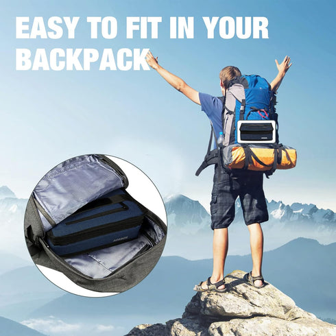 Aosbos Small Lunch Bag, Blue, Unisex Portable Mini Cooler, Insulated Thermal Bag for Men and Women