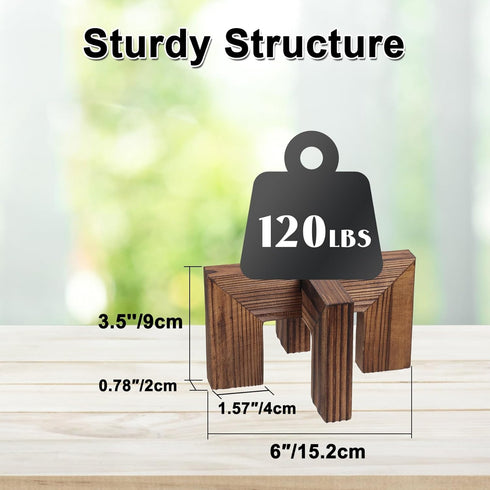 2.5-6 inch Vigordream Plant Stand, Indoor/Outdoor Wood Plant Holder, Single Flower Pot Stand, Sturdy Planter Stands