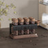 8Pcs Single Dose Coffee Bean Storage Tubes with One-Way Exhaust Valve,Coffee Bean Container with American Walnut Wood