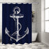 Custom Nautical Navy Blue Anchor Shower Curtain, 70x72 Inch
