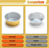 Aluminum Cups with Lids, 4.2oz 50Pcs Gold Disposable Cake Pans, Mini Cake Pans for Party, Wedding, Birthday