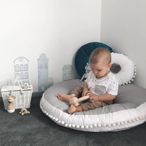 Large Kids Floor Cushion Seating, Circle Kids Floor Pillow for Children, Round