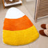Corn Candy Shaped Bathroom Rug Non Slip Yellow White Halloween Bath Mat Washable Decorative Carpet for Autumn