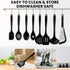 Silicone Kitchen Utensils Set, 8 PCS Heat Resistant Non-Stick Cooking Tools (Black)