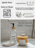 2-Slot Countertop Set Ceramic Double Sponge Holder with Soap Tray, Sink Organizer, Modern White Kitchen Sponge & Dish