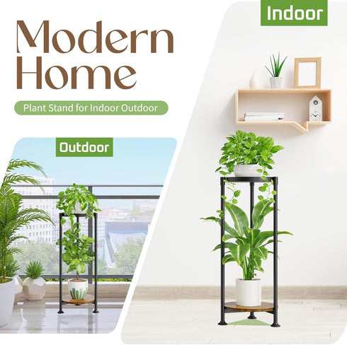 2 30 Inch iDavosic.ly Tier Corner Plant Stand Indoor, Tall Vertical Metal Flower Heavy Duty Pot Holder Shelf Outdoor