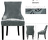 Lellen Velvet Stretch Wingback Chair Cover Slipcover - Reusable Protector Cover for Dining Room (Charcoal Grey, 1PC)