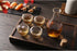 Set 4, Hammer 1 1 4 Set 6 DUJUST Japanese Sake for Glass Pattern in Golden Trim, Crystal Clear Sake Bottle, Sake Tank