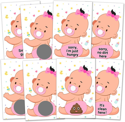 Zunaked Baby Shower Raffle Card Game for Girls - Silly Activity for Ice