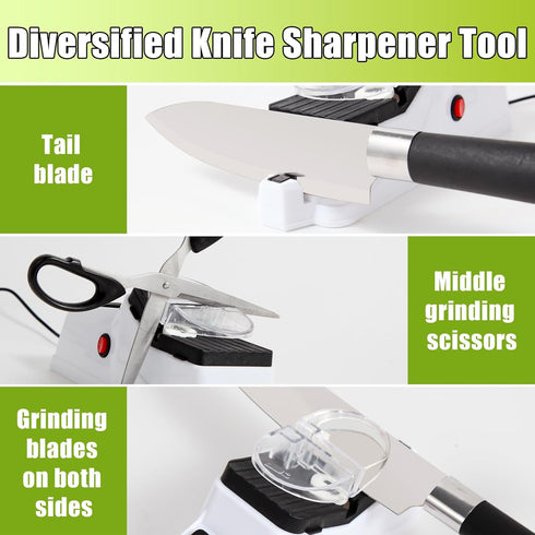 Electric Knife Sharpener, Gusneck Professional Tool for Home, Double Sided Knife Sharpener with Protective Cover