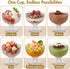 6 Pack 12oz Youeon Vintage Embossed Glass Dessert Cups, Footed Sundae Glasses for Ice Cream, Parfait, Trifle, Fruit