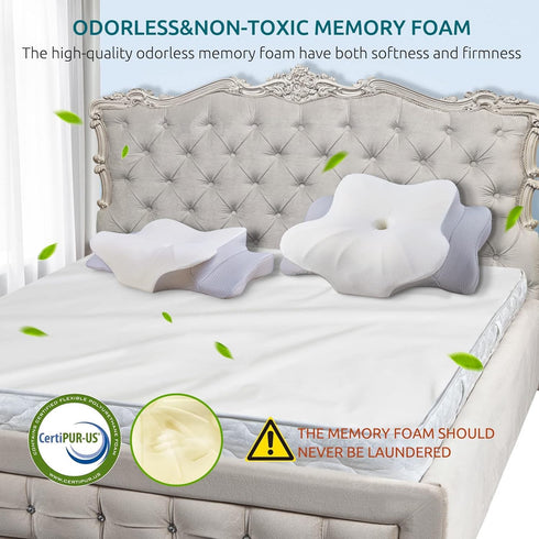 DONAMA Cervical Pillow for Neck and Shoulder,Contour Memory Foam Pillow,Ergonomic Neck Support Pillow for Side Back
