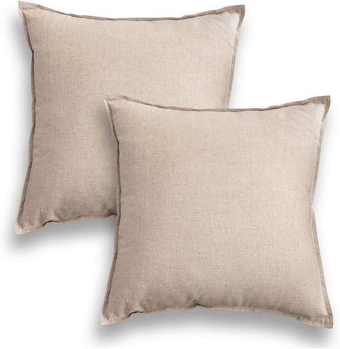 Jeanerlor Set of 2 Decorative Cotton Linen Couch 26"x26" Throw Pillow Case, Durable Classy Cushion Cover for