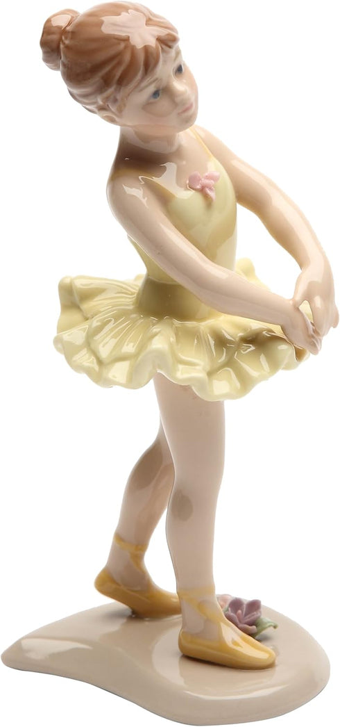 20864 Ballerina in Yellow Ceramic Figurine, 6-1/8-Inch