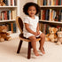 XXYOUPIN 1-4 Design1pack/Brown Bunny Chair for Kids Years, Wooden Base with Removable Cushion,Anti-Tip Toddler