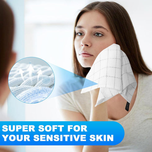 6 Pack 100% Wash Cloth Cotton, Soft Absorbent Washcloths for Face, Body & Bathroom, Quick Dry Small Towels for Daily