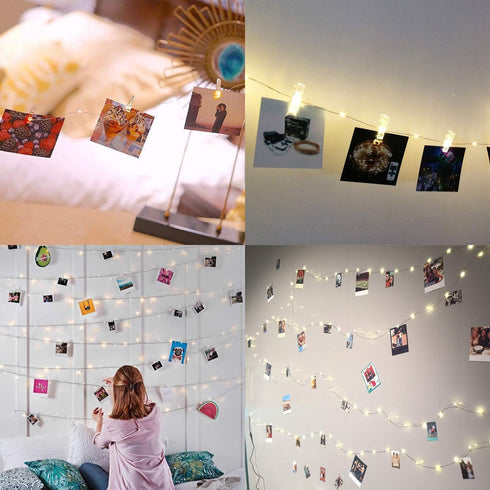 33Ft 50 100 Photo Clip Fairy Lights with Clips - LECLSTAR LED String Lights for Hanging Pictures, USB Powered - Perfect