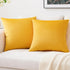 Mixhug Decorative Throw Pillow Covers, Velvet Cushion Covers, Solid Throw Pillow Cases for Couch and Bed, Mustard