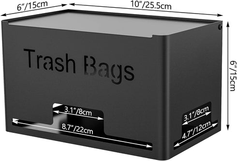 STWWO Large Trash Bag Holder Dispenser, Metal Garbage Bag Dispenser Roll Holder, Kitchen Trash Storage Organizer