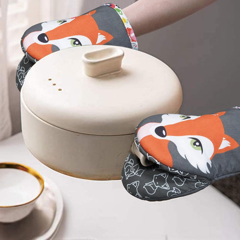 Mitts,2pk 2) Alselo Mini Oven - Silicone Little Kitchen Gloves, Heat Resistant with Non-Slip Grip and Soft Quilted