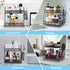 LEMIKKLE Bathroom Countertop Organizer, Bedroom Organizer, Kitchen Spice Rack Shelf with Small Basket (Black)