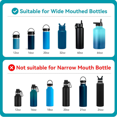 Flip Lid for Wide Mouth Insulated Sports Water Bottles, Replacement Lids for Hydro Flask 12-40 oz