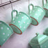 City to Cottage Handmade Teal Blue and White Polka Dot Ceramic Mug, Extra Large 17.5oz/500ml, Unique Designer Pottery