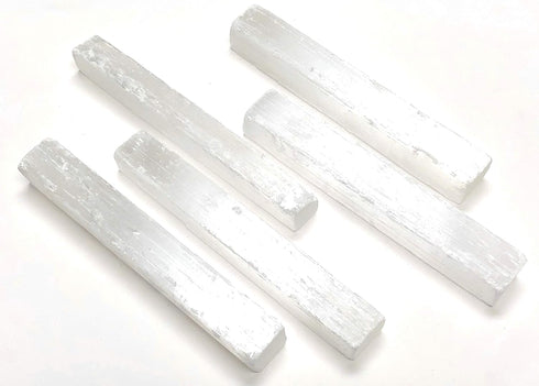 Natural Selenite Sticklets, Bulk Raw Log Crystals, 10 Sticks