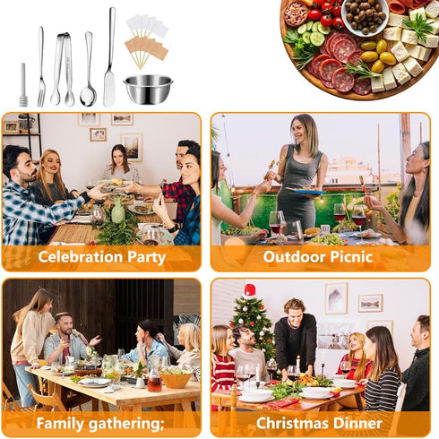 34PCS Cheese Butter Spreader Knives Set - Charcuterie Board Accessories, Stainless Steel Utensils for Pastry Making