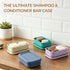2 Sets, 1 Pack, AIMAIAIMAI Enhanced Leak Proof Travel Soap Case with Draining Pad, Silicone Shampoo Bar Travel Case
