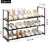 Yegazte 3-Tier 12-15 Closet,Black Shoe Rack, Stores Pairs of Shoes, Stackable & Adjustable, Space Saving Shelf Storage