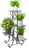 YisanCrafts 4 Tier Plant Stand Indoor Outdoor, Metal Plant Shelf Flower Pot Holder