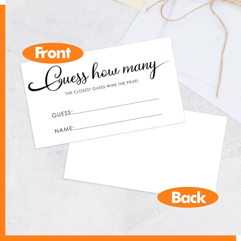 60 (3.5 2) Gethelud PCS Guess How Many Game Cards, Baby Shower Jar Guessing Tickets Game for Guests Bridal Shower
