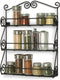 FitWell Scroll Wall Mount Spice Rack, 3-Tier Traditional Spice Rack for Kitchen and Bathroom Organizer