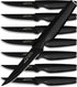 Set of 8 Stainless Steel Steak Knives, Serrated and Dishwasher Safe, Elegant Black Design