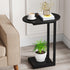Hosfais Small Side Table End Table, C-Shaped Wood Coffee Table TV Tray
