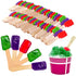 Pack of 60 4" Candy Spoons, 20 Each of Grape, Green Apple, and Cherry for Snow Cones, Ice Cream, and Desserts