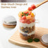 4 Pack 16oz Glass Overnight Oats Containers with Lids and Spoons, Over Night Oats Jars with Secure-Grip Bands