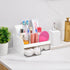 VITVITI Toothbrush Holders for Bathroom Sink, 6 Slots Countertop Organizer with 2 Drawers, White Plastic