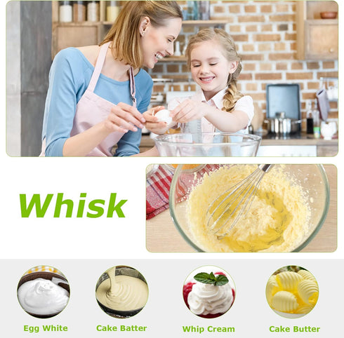 Bonsenkitchen Immersion Handheld Blender with Whisk, 500W, 20-Speed & Turbo Mode Stick Blender for Soup, Smoothie,