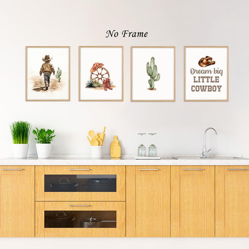8x10 Set 4 Boat Wades Western Nursery Decor, Cowboy Wall Art Print Posters, Kids Wall Art Unframed