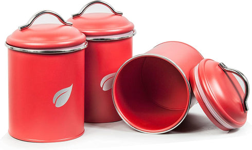 Self-Care Saf-Care Kitchen Canisters - Valentine Red Kitchen Decoration of Canister Set with Multiple Preservation Purposes by Tight Sealed Lids, Good for Wedding Gifts Set of 3, SC-002