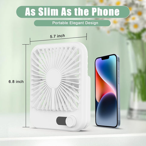 Travel Fan for Sleeping, Portable Rechargeable Fan with Digital Display, 100 Speed Wind Personal USB Fan for Bedroom