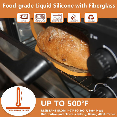 2Pcs Silicone Bread Sling for Dutch Oven, Non-Stick Easy Clean Baking Mat with Long Handles